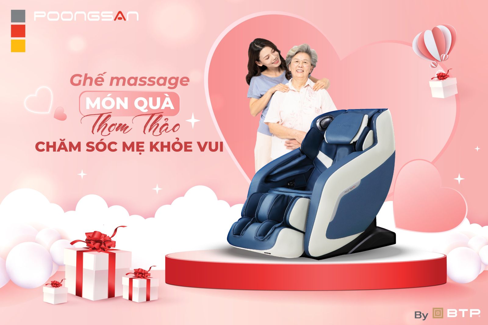 Ghế massage là món quà chăm sóc sức khỏe tốt nhất dành cho mẹ và cả gia đình